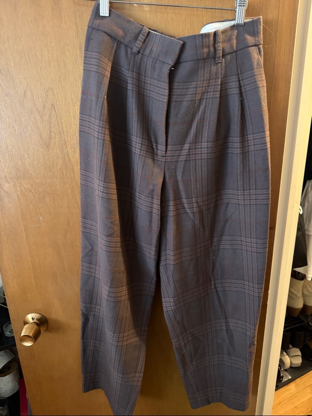 Wilfred Brown Plaid Cropped Trousers